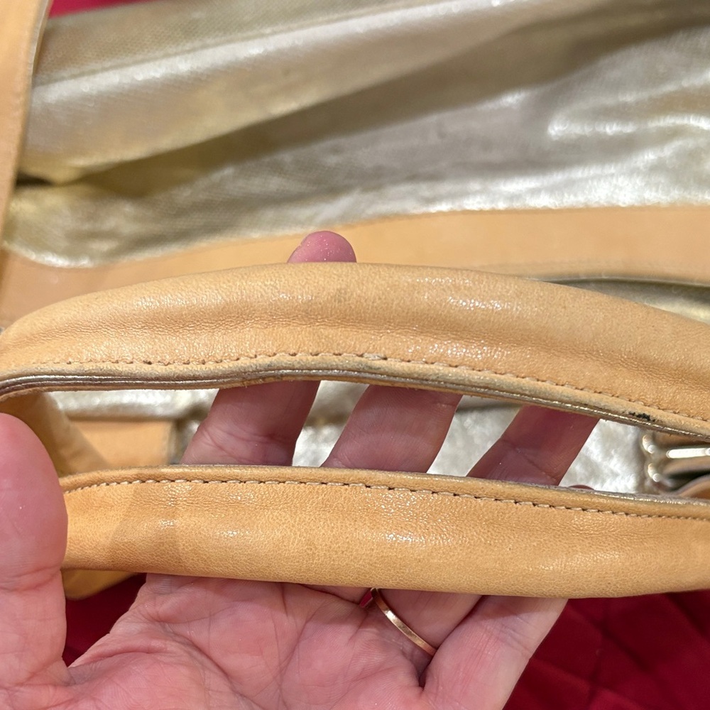 Authentic See By Chloe Gold and Tan Shoulder Bag - Picture 2 of 13
